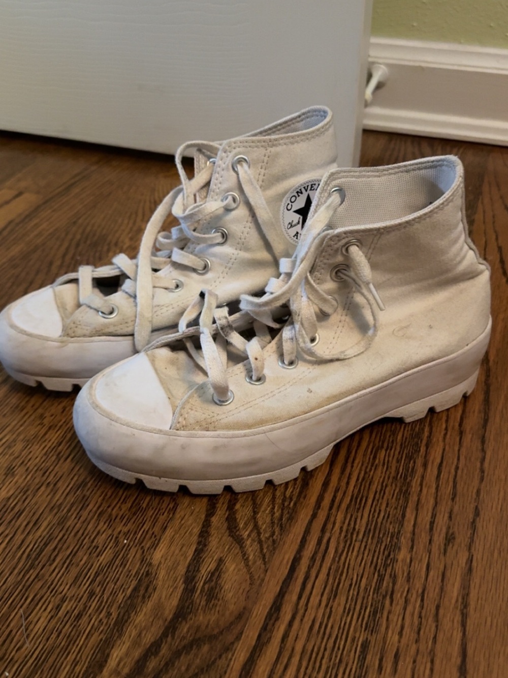 Converse White Platform High-Top Sneakers